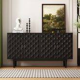 Bellemave® Modern 4 - Door Sideboard with Convex Pattern Doors and 2 Silver Handle - Bellemave